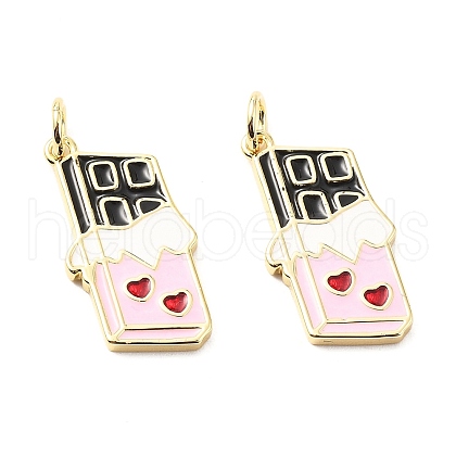 Brass Enamel Pendants KK-L237-013G-1