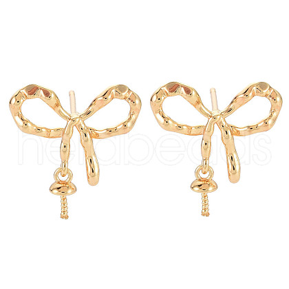 Brass Stud Earring Findings KK-S364-066-1