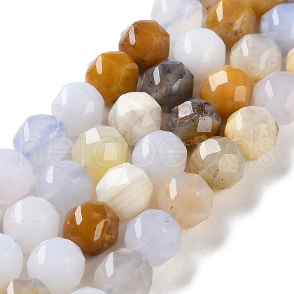 Natural Blue Chalcedony Beads Strands G-NH0021-A11-01-1