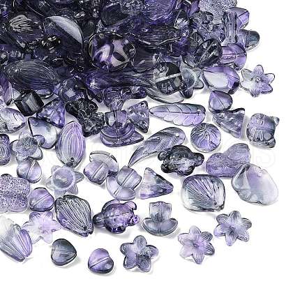Gradient Color Transparent Glass Beads GLAA-B026-01J-1