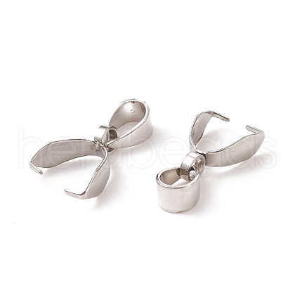 Non-Tarnish 201 Stainless Steel Pendant Pinch Bails STAS-P223-16P-C-1