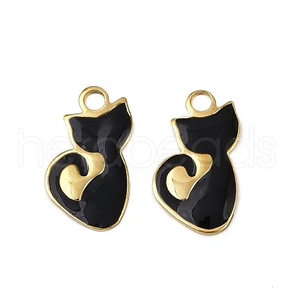 304 Stainless Steel Enamel Charms STAS-L290-37A-G-1