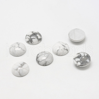Natural Howlite Gemstone Cabochons G-T020-12mm-01-1