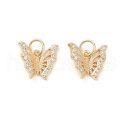 Brass Micro Pave Cubic Zirconia Pendants KK-B133-05G-03-1