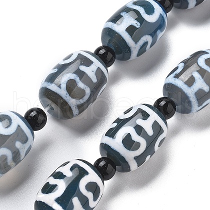 Tibetan Style dZi Beads Strands G-NH0037-C07-02-1