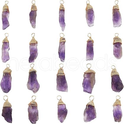Fingerinspire Natural Amethyst Pendants FIND-FG0001-62-1