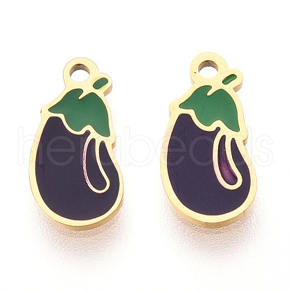 304 Stainless Steel Enamel Charms STAS-T065-47G-1