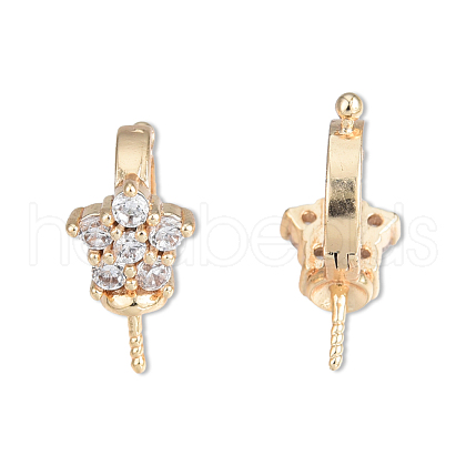 Brass Pave Cubic Zirconia Peg Bails KK-N232-201LG-1