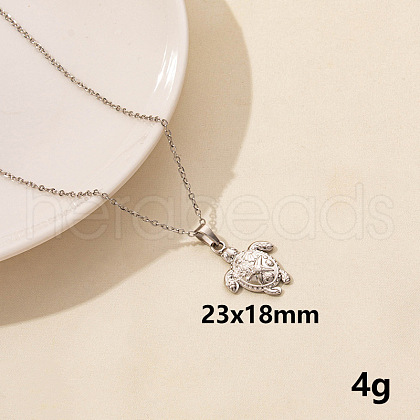 304 Stainless Steel Turtle Pendant Necklaces XW2884-5-1