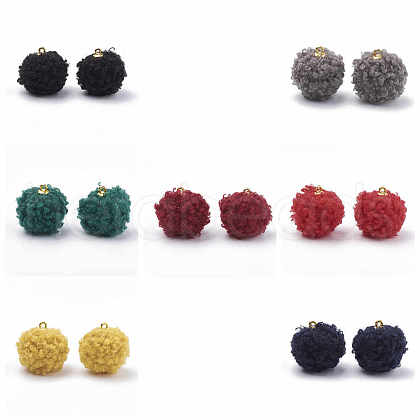 Handmade Cloth Fabric Covered Pendants WOVE-N006-16-M-1
