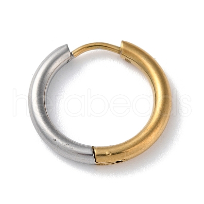 Two Tone 304 Stainless Steel Huggie Hoop Earrings EJEW-P250-01C-1