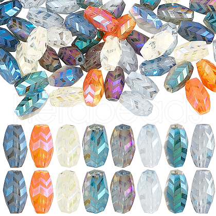 SUNNYCLUE 96Pcs 8 Colors Transparent Electroplate Glass Beads EGLA-SC0001-24-1
