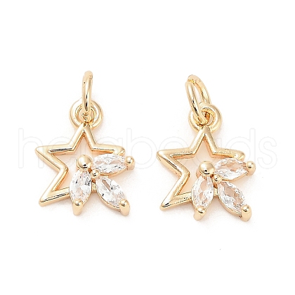 Brass Micro Pave Cubic Zirconia Pendants KK-B133-05G-05-1