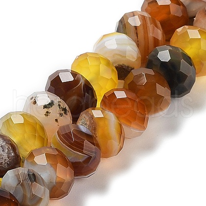 Natural Banded Agate/Striped Agate Beads Strands G-E605-A01-01B-1