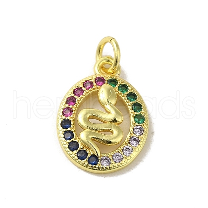Real 18K Gold Plated Brass Pave Cubic Zirconia Pendants KK-M283-03C-G-1