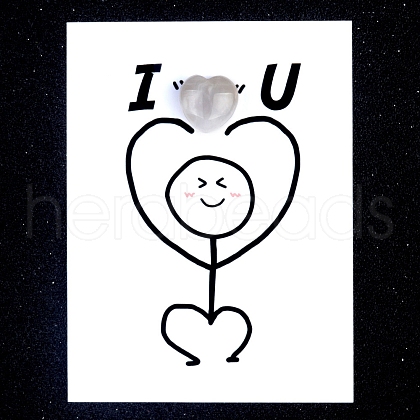 Natural White Agate Heart Display Decorations PW-WG5A099-15-1