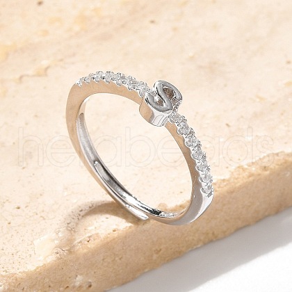 S925 Sterling Silver Adjustable Letter Rings for Women RJEW-M068-01P-S-1