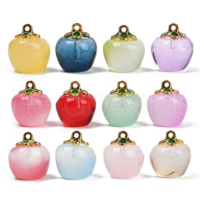 Transparent Glass Apple Pendants DGLA-E004-16A-1