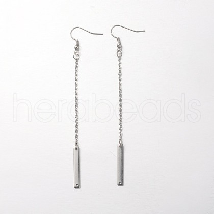 Trendy Stainless Steel Bar Dangle Earrings EJEW-JE01586-1