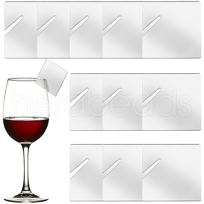 SUNNYCLUE Acrylic Mirror Wine Glass Charms AJEW-SC0002-53A-02-1