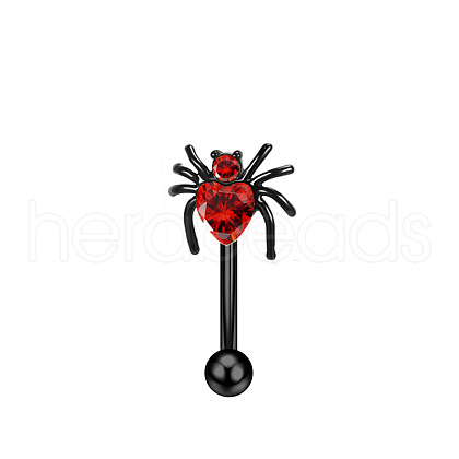 Halloween 304 Stainless Steel Cubic Zirconia Eyebrow Straight Barbell Rings WGE763A-03-1