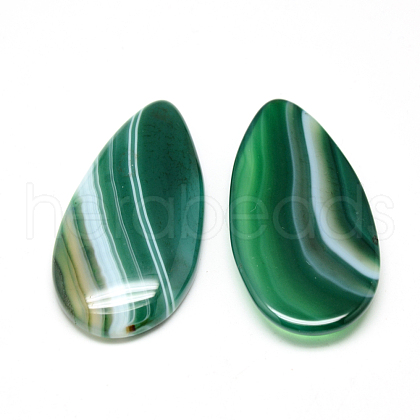 Dyed Natural Strip Agate Cabochons G-Q957-05G-1