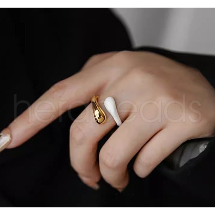 304 Stainless Steel Enamel Cuff Rings FS-WG75FD6-02-1