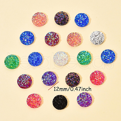 40Pcs 8 Colors Resin Cabochons CRES-YW0001-02-1