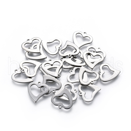 Tarnish Resistant 201 Stainless Steel Open Heart Pendants STAS-L234-102P-1