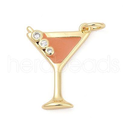 Brass Pave Cubic Zirconia 
Pendants KK-U062-55G-01-1