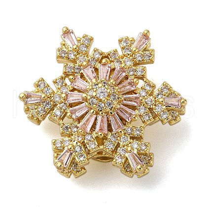 Brass Micro Pave Cubic Zirconia Beads KK-D378-19G-02-1