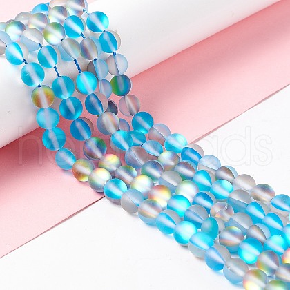 Synthetic Moonstone Beads Strands G-E573-01B-22-1