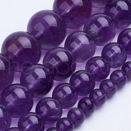 Natural Amethyst Bead Strands G-F422-02-10mm-1