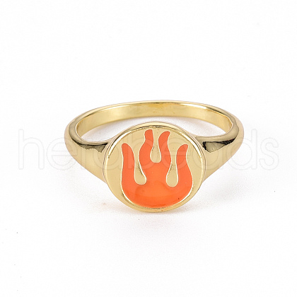 Alloy Enamel Wide Band Rings RJEW-N034-002G-RS-1