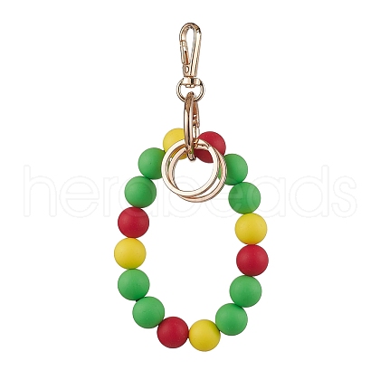 Silicone Beaded Bracelet Keychain Handmade DIY Pendant KEYC-JKC00853-1