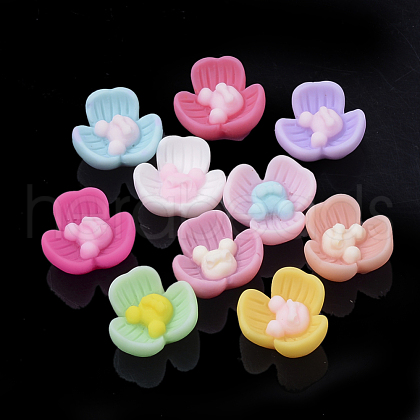 Opaque Bunny Resin Cabochons CRES-S304-14-1