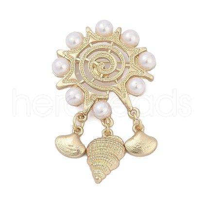 Conch Alloy Brooches for Backpack Clothes PALLOY-D361-15G-1