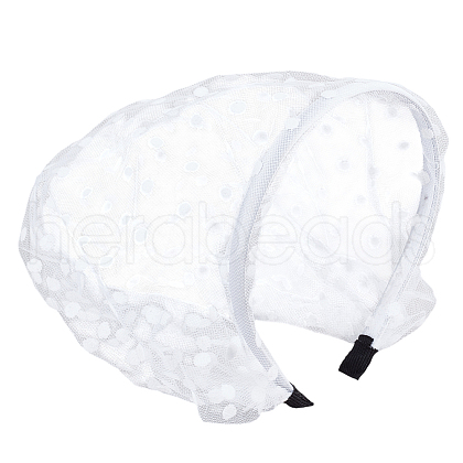 Polyester Mesh Veil Hair Bands OHAR-WH0021-63A-1