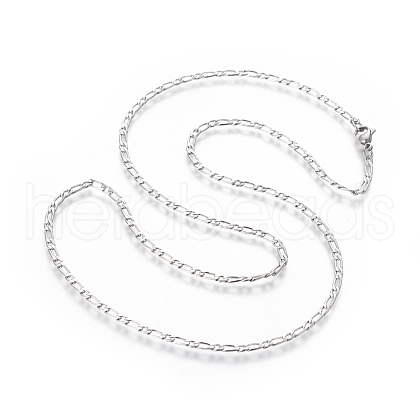 304 Stainless Steel Figaro Chain Necklaces X-NJEW-E143-04P-1