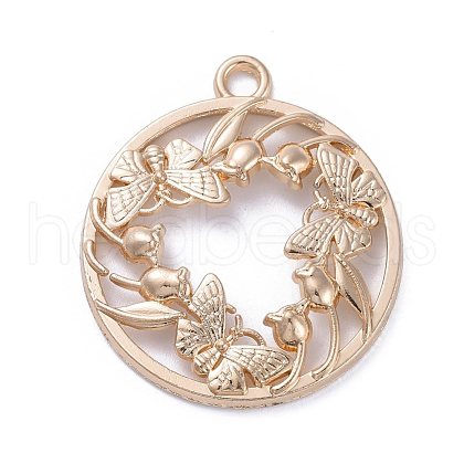 Zinc Alloy Open Back Bezel Pendants PALLOY-E577-27KCG-1