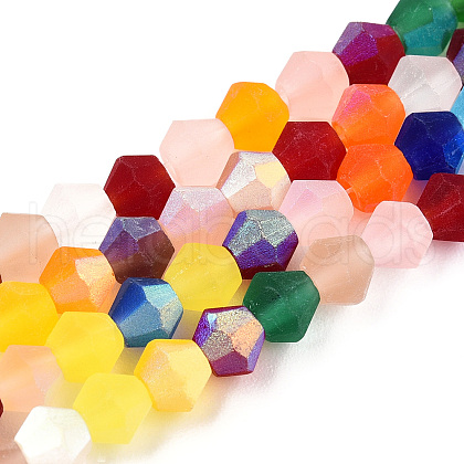 Imitate Austrian Crystal Bicone Frosted Glass Beads Strands EGLA-A039-T3mm-MB29-1