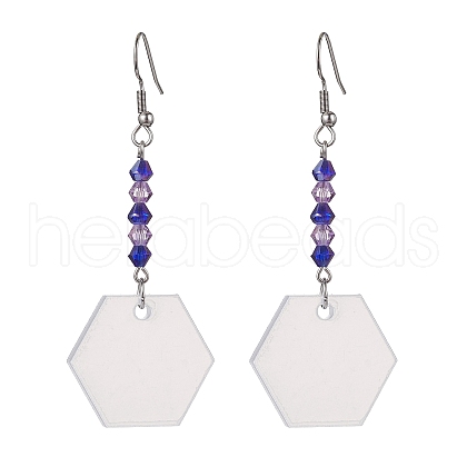 Blank Acrylic Dangle Earrings EJEW-JE05665-04-1