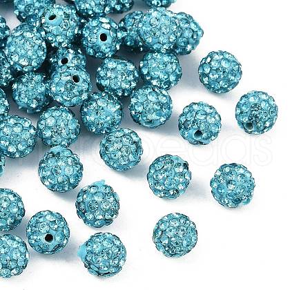 Polymer Clay Rhinestone Beads RB-H284-6MM-Half-202-1