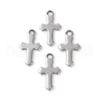 Tarnish Resistant 304 Stainless Steel Tiny Cross Charms STAS-F192-080P-1