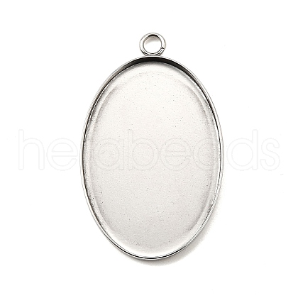 Tarnish Resistant 304 Stainless Steel Pendant Cabochon Settings STAS-K148-03-01-1