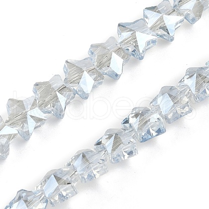 Electroplate Transparent Glass Beads Strands EGLA-U004-03A-PL01-1