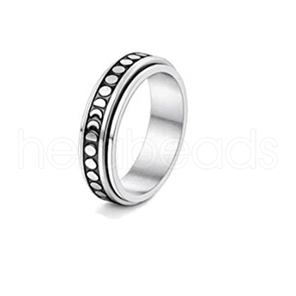 Stainless Steel Rotating Fidget Band Ring MATO-PW0001-059C-06-1