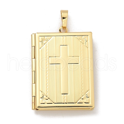 Brass Locket Pendants KK-Z115-01G-02-1