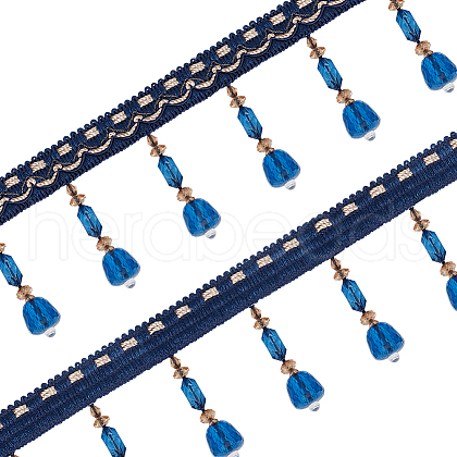 4M Polyester Fringe Lace Trims SRIB-WH0026-28-1