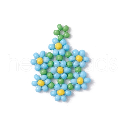 Seed Beads Beaded Charms PALLOY-MZ00417-04-1